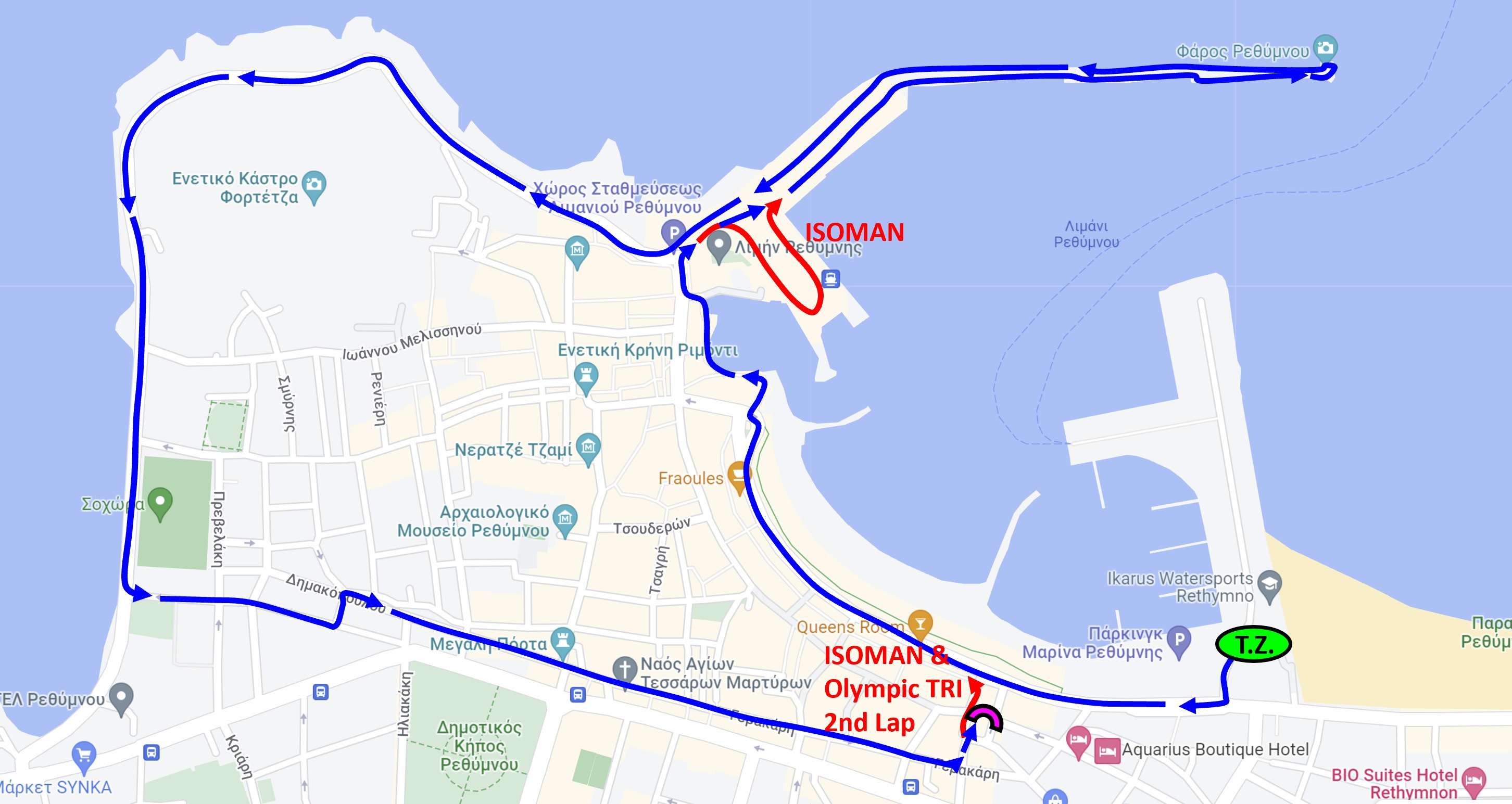 Rethymno TRI and ISO Run laps