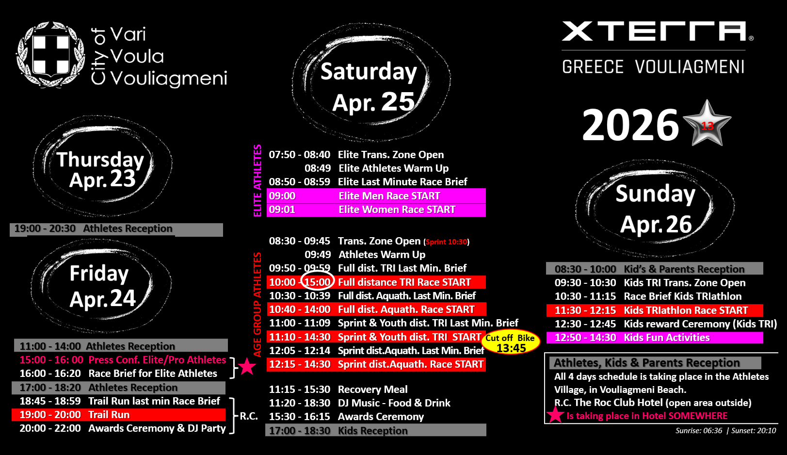 UPDATED XTERRA PROGRAMME